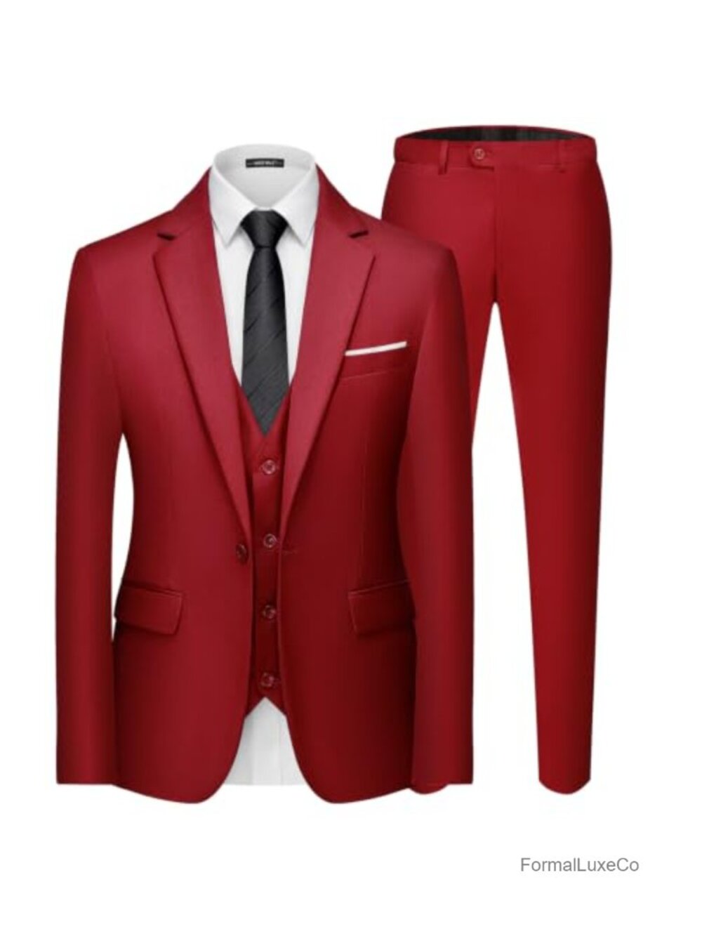 Men's 3 Piece Suit Slim Fit Solid One Button Blazer Vest Pants Set Wedding